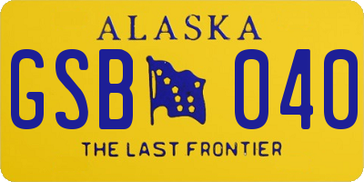 AK license plate GSB040