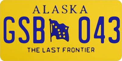 AK license plate GSB043