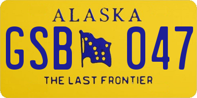 AK license plate GSB047