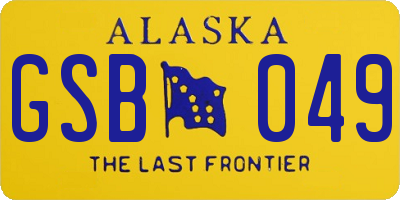 AK license plate GSB049