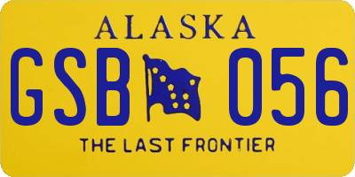 AK license plate GSB056
