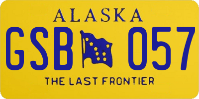 AK license plate GSB057