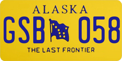 AK license plate GSB058