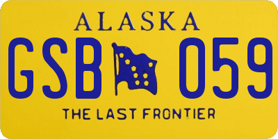 AK license plate GSB059