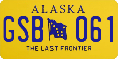 AK license plate GSB061