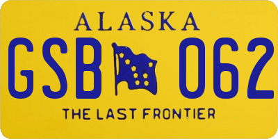 AK license plate GSB062