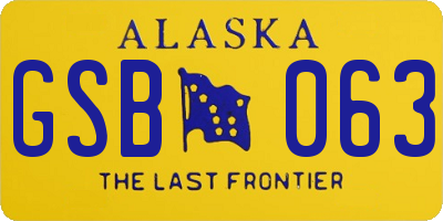 AK license plate GSB063