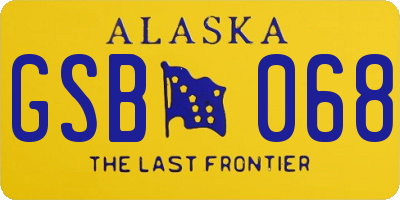 AK license plate GSB068