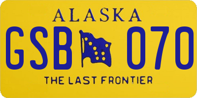 AK license plate GSB070
