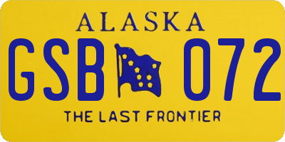 AK license plate GSB072