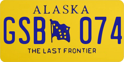 AK license plate GSB074
