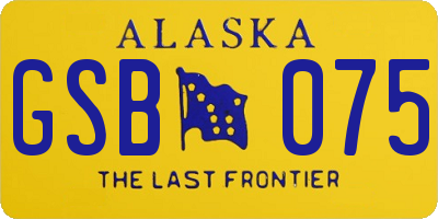 AK license plate GSB075