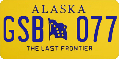 AK license plate GSB077