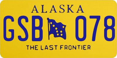 AK license plate GSB078