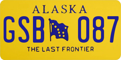 AK license plate GSB087