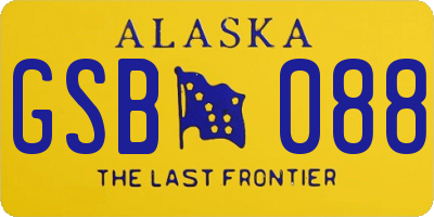 AK license plate GSB088