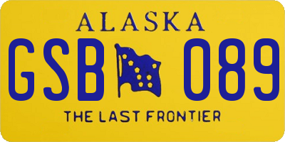AK license plate GSB089