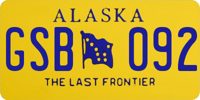 AK license plate GSB092