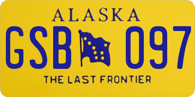 AK license plate GSB097
