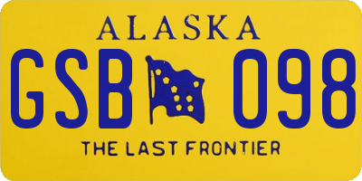 AK license plate GSB098