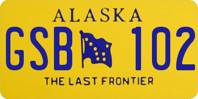 AK license plate GSB102