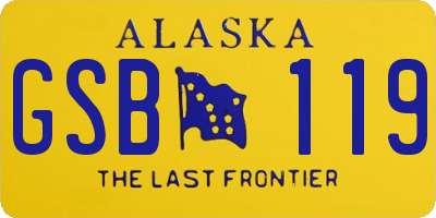 AK license plate GSB119