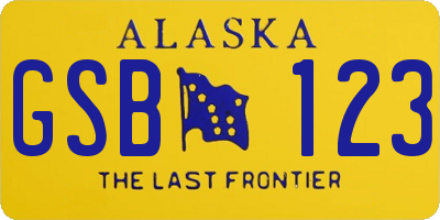 AK license plate GSB123