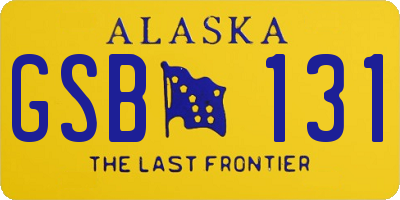 AK license plate GSB131