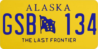 AK license plate GSB134