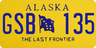 AK license plate GSB135