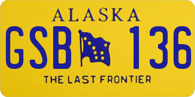 AK license plate GSB136