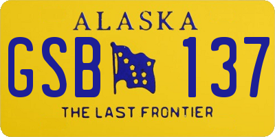 AK license plate GSB137