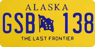 AK license plate GSB138