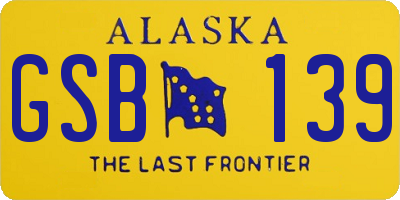 AK license plate GSB139