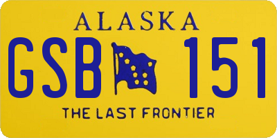 AK license plate GSB151