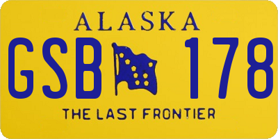 AK license plate GSB178