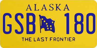 AK license plate GSB180