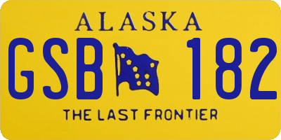 AK license plate GSB182