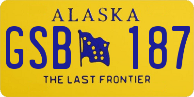 AK license plate GSB187