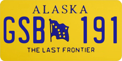 AK license plate GSB191