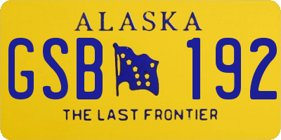 AK license plate GSB192