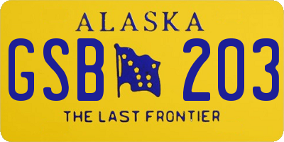 AK license plate GSB203