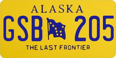 AK license plate GSB205
