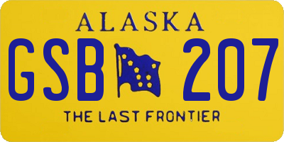 AK license plate GSB207