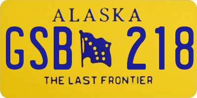 AK license plate GSB218