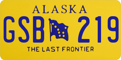 AK license plate GSB219