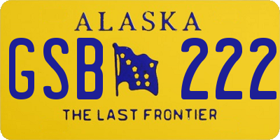 AK license plate GSB222