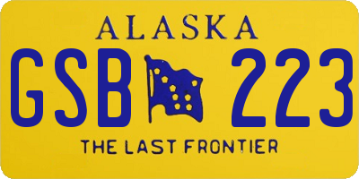 AK license plate GSB223