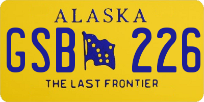 AK license plate GSB226