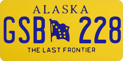 AK license plate GSB228